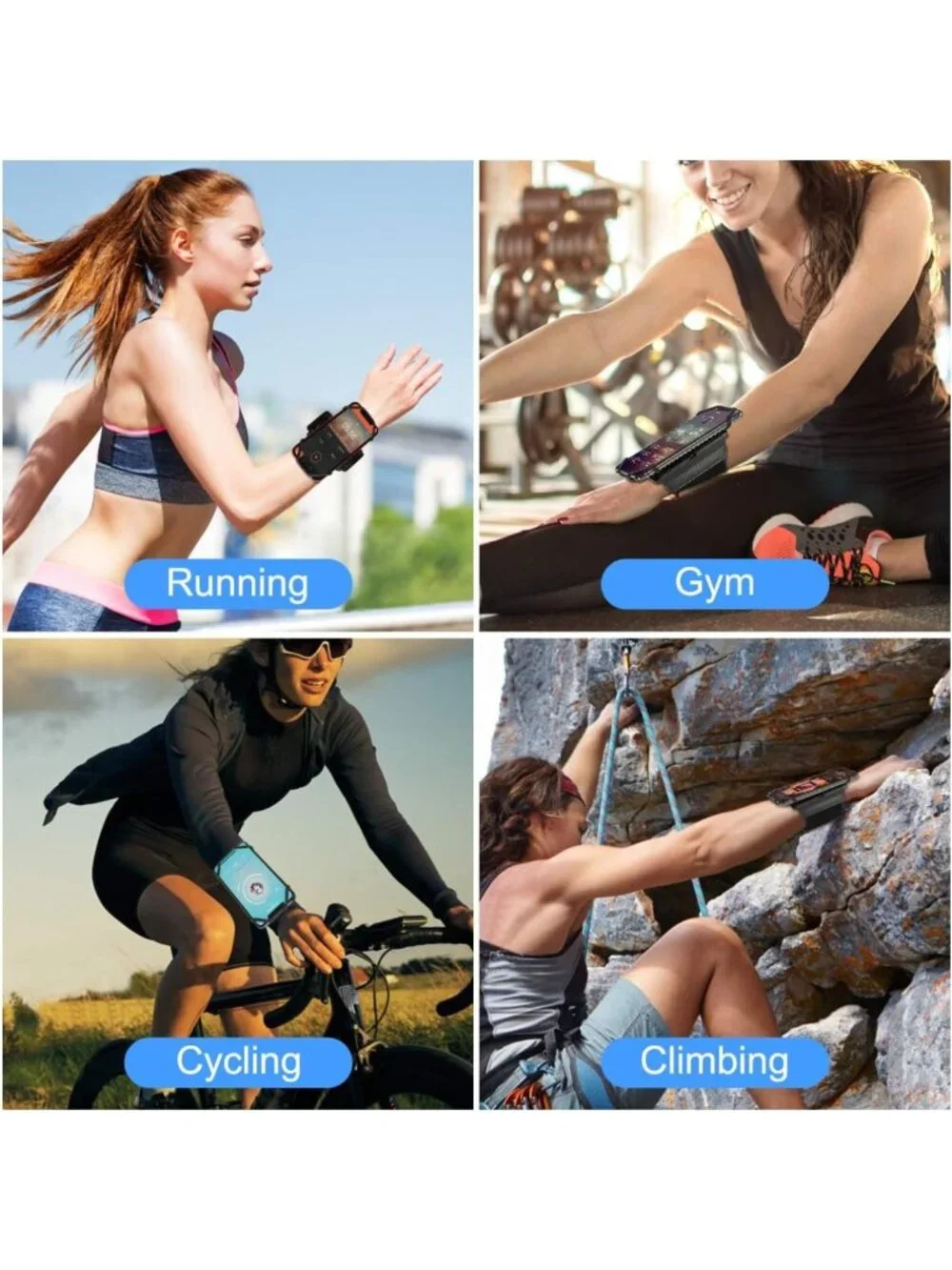 360° Rotatable Wristband Phone Holder for Running, Fits 4-6.7